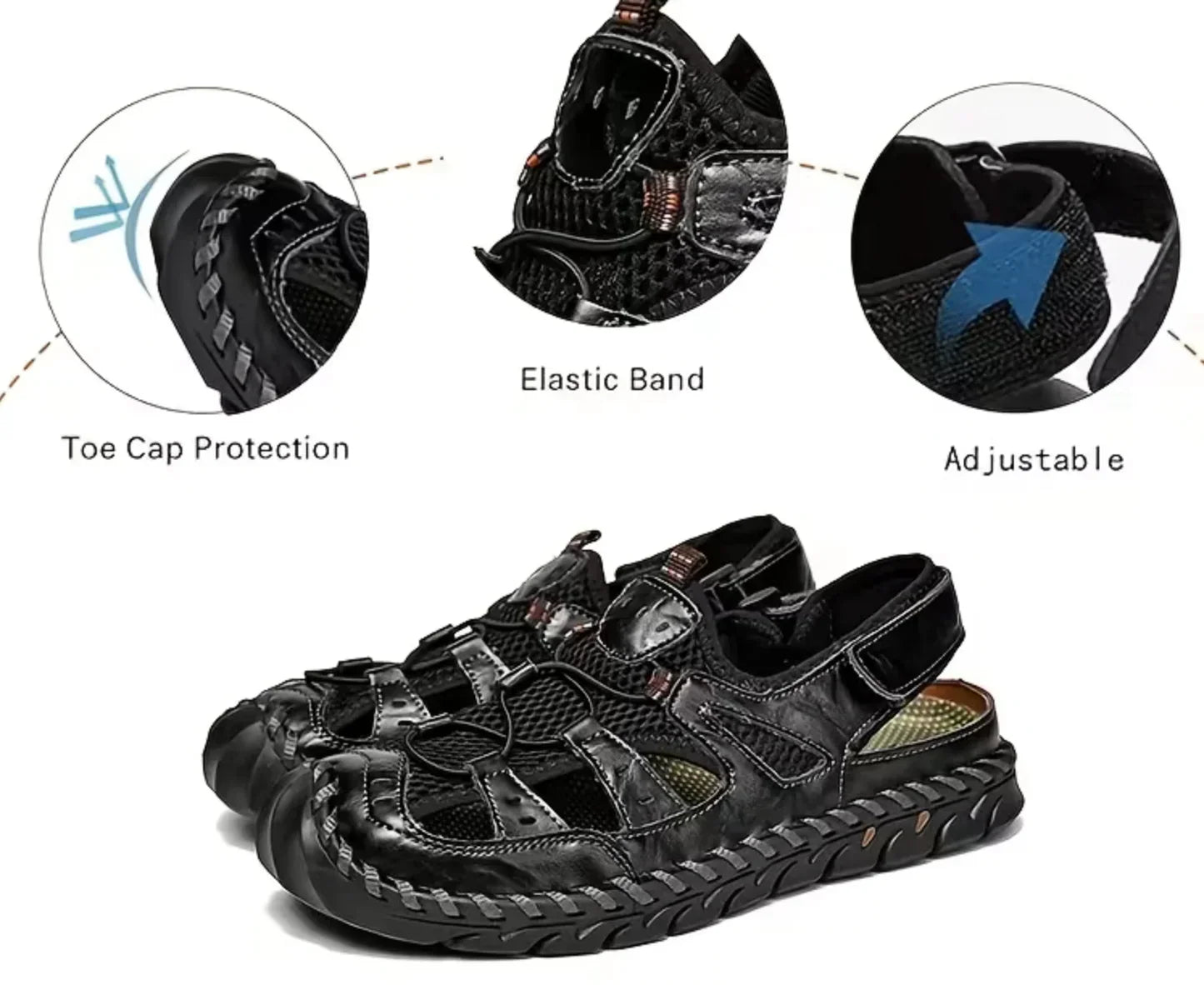 Early Summer Kickoff -50% OFF🎁 Closed-Toe Orthopedic Slip-on Shoes, Outdoor Leather Sandals
