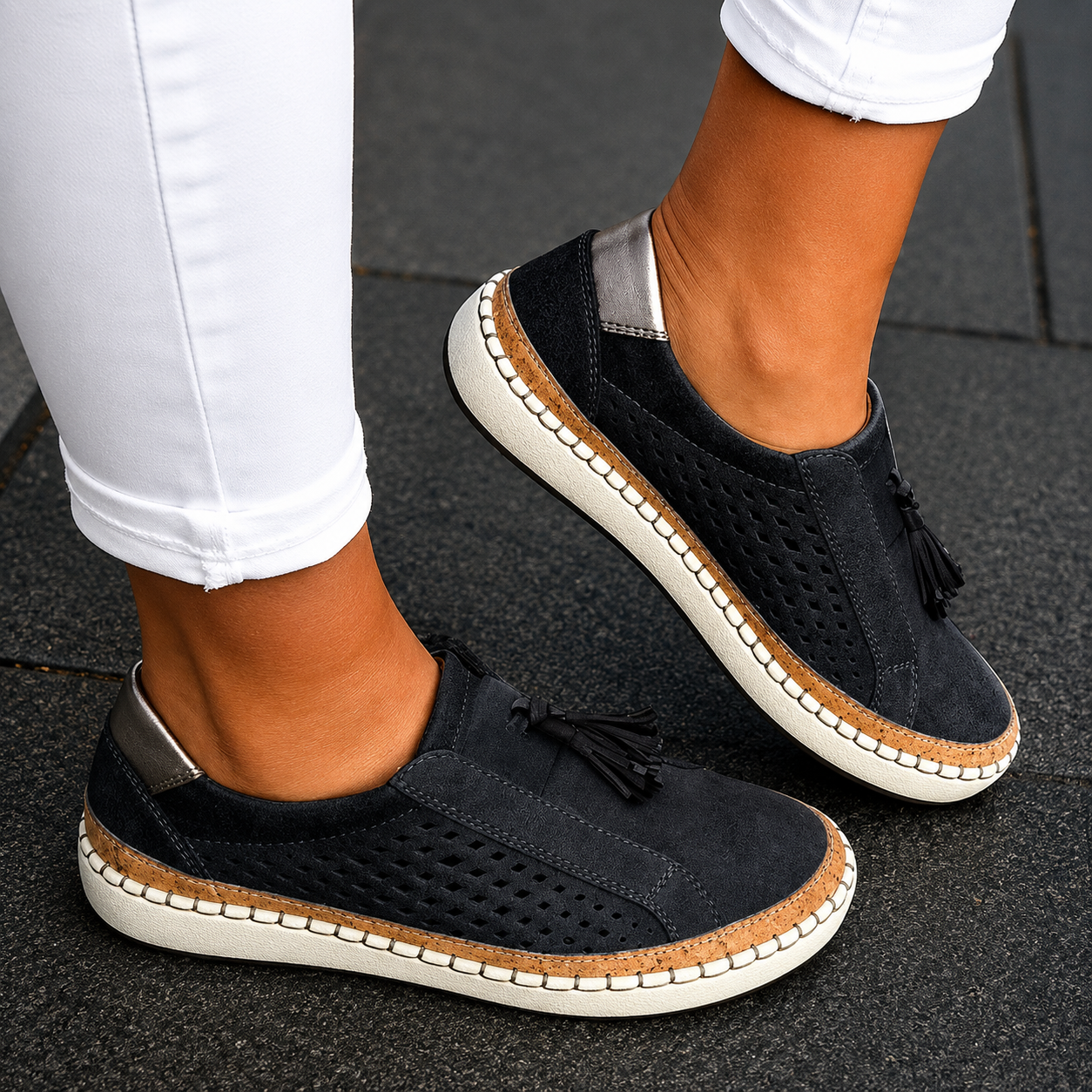 Women Hollow-Out Round Toe Orthopedic Walking Shoes