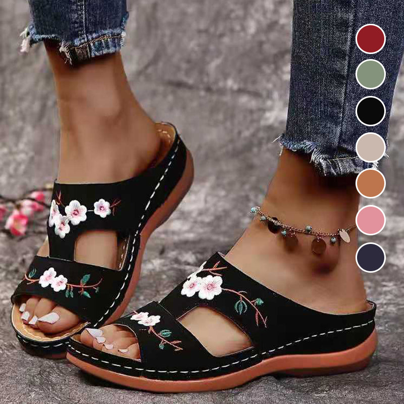 Women's Comfortable Open-Toe Platform Slippers
