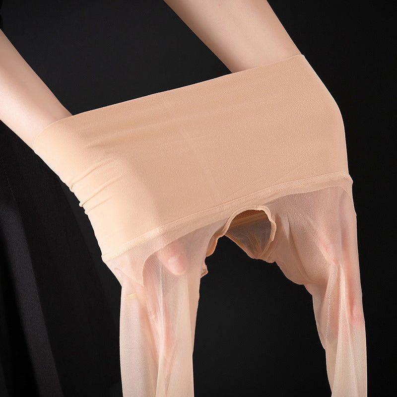 ✨ BUY 2 GET 1 FREE! ✨ High-Waist Glossy Tights – Open-Crotch, Ultra-Thin, Luminous ✨