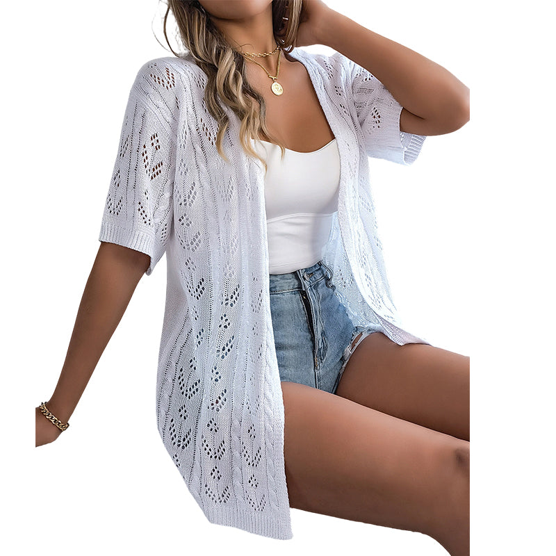 🧶 LIMITED-TIME 50% OFF! ✨ Women's Hollow-Out Knit Cardigan – Lightweight, Breathable, Boho-Chic 🌸