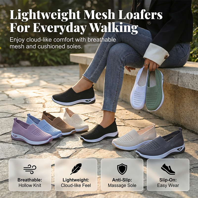 👟 LIMITED-TIME 50% OFF! 🌿 Women's Slip-On Shoes – Breathable Mesh, Lightweight, Comfortable, Anti-Slip ✨