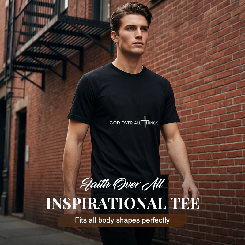 🌟 LIMITED-TIME 50% OFF! ✨ Faith Over All Inspirational T-Shirt – Soft, Unisex, Positive Message Tee ✨