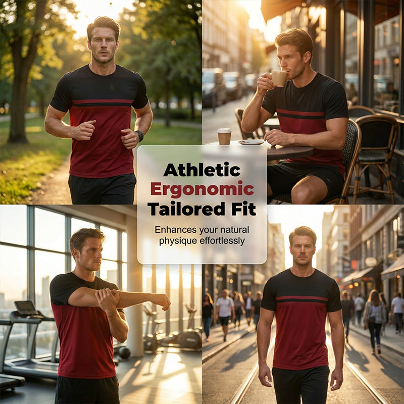 👕 LIMITED-TIME 50% OFF! ✨ Men's Color-Block Crew Neck T-Shirt – Modern, Casual, Comfortable 🧢
