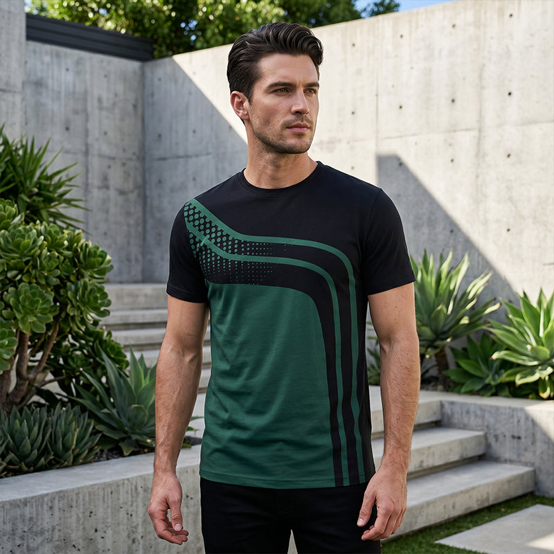 👕 LIMITED-TIME 50% OFF! ✨ Men's Color-Block Crew Neck T-Shirt – Modern, Casual, Comfortable 🧢