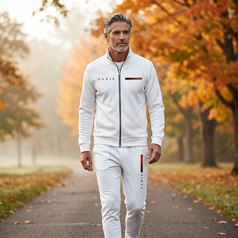 🧥 LIMITED-TIME 50% OFF! ✨ Men's Printed Zip Jacket & Pants Set – Complete, Soft, Casual 🎨