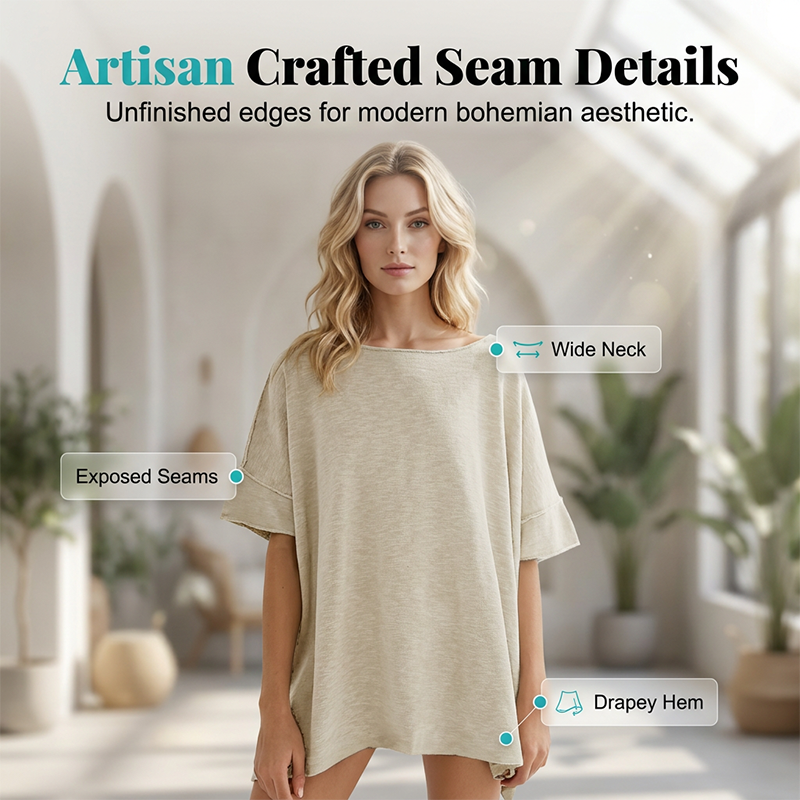 👕 LIMITED-TIME 50% OFF! ✨ Women's Loose Boat Neck Top – Oversized, Soft, 6 Colors 🍂