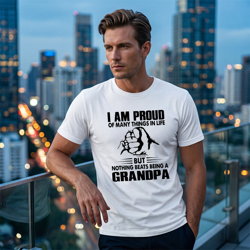 Proud Grandpa Graphic Print T-Shirt