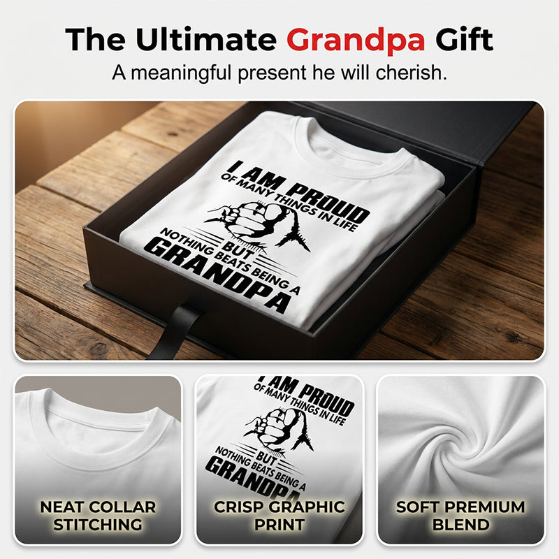 Proud Grandpa Graphic Print T-Shirt