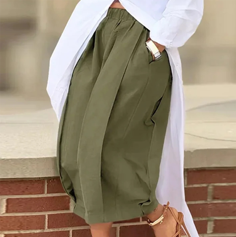 👖 50% OFF NOW!✨ Women's Pleated Wide-Leg Pants – Elastic Waist & Cropped – Chic & Comfy 🌿