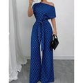 👖 LIMITED-TIME 50% OFF! ✨ Elegant Asymmetrical Polka Dot Jumpsuit – Wide Leg, Waist Tie, 3 Colors 🍷
