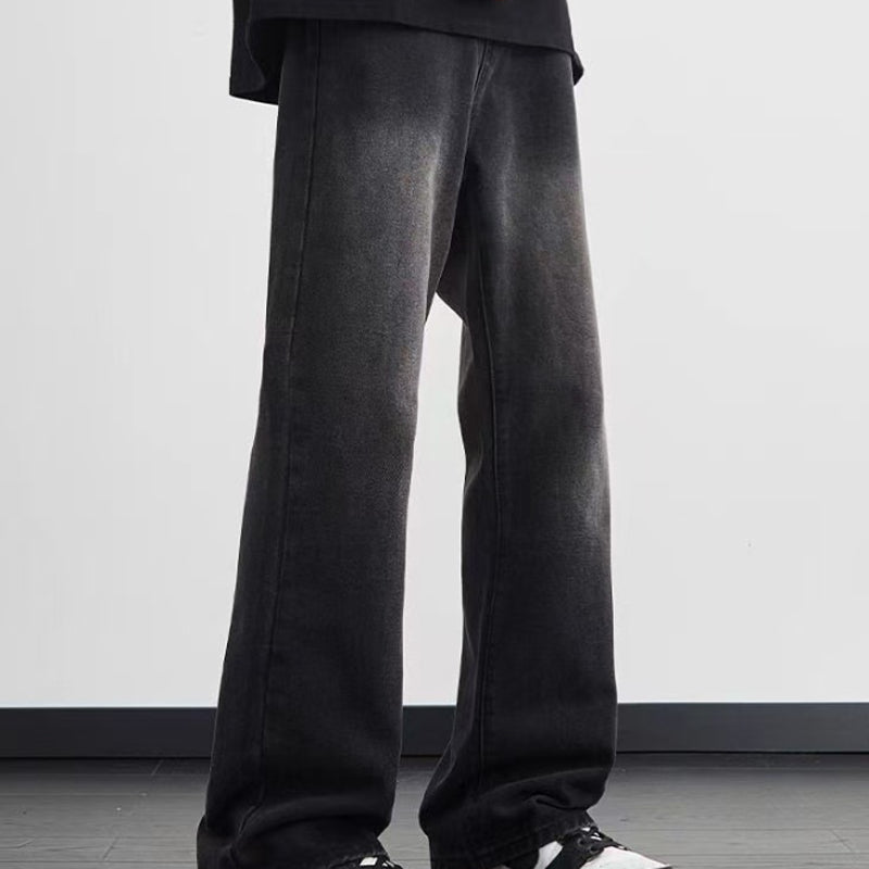 Men's Vintage Wash Wide-Leg Jeans