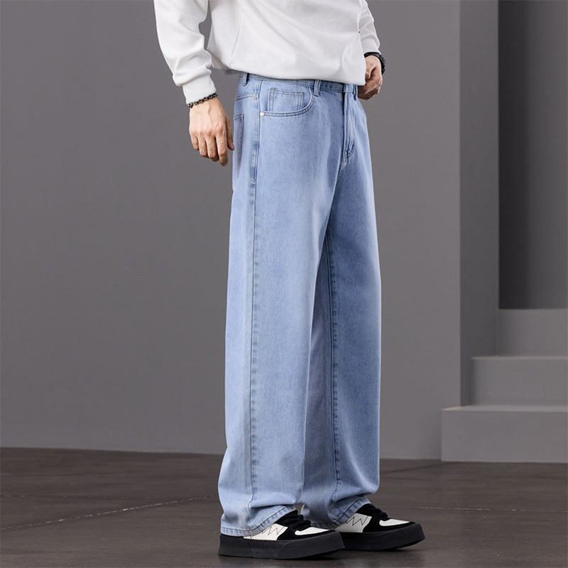 Men's Vintage Wash Wide-Leg Jeans