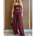 ⏳Time-Limited Special⏰Sleeveless Cutout Wide-Leg Jumpsuit with Adjustable Back Tie – Alluring, Flowy, Sophisticated 🌴