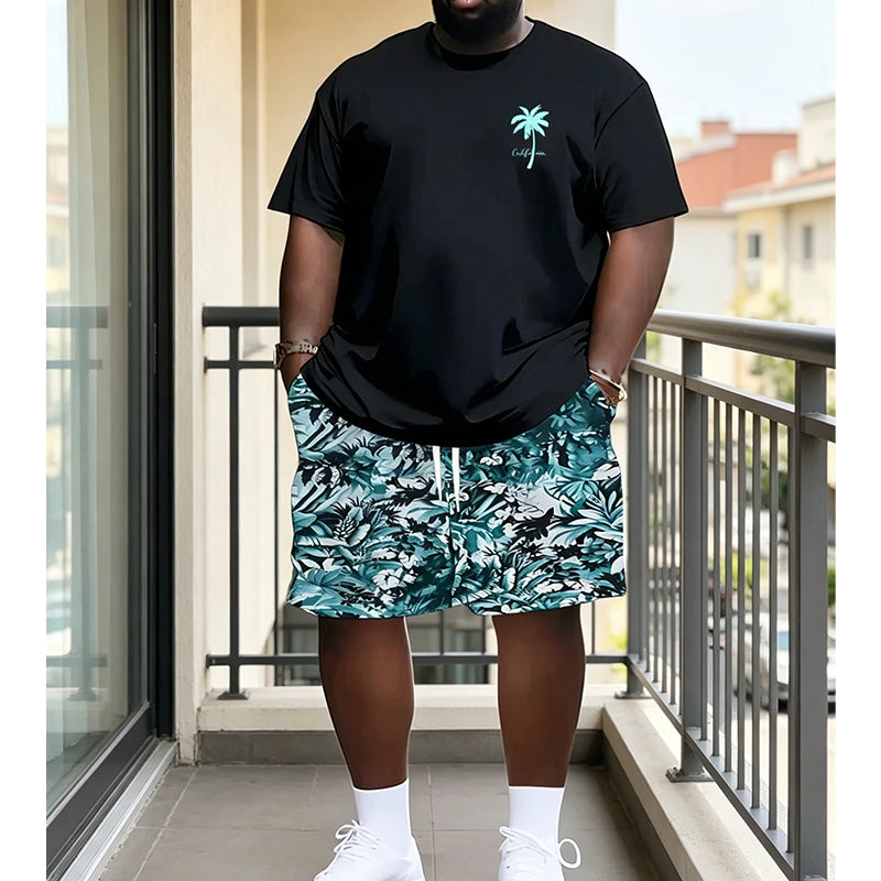 Men's Summer Print Top & Shorts Set