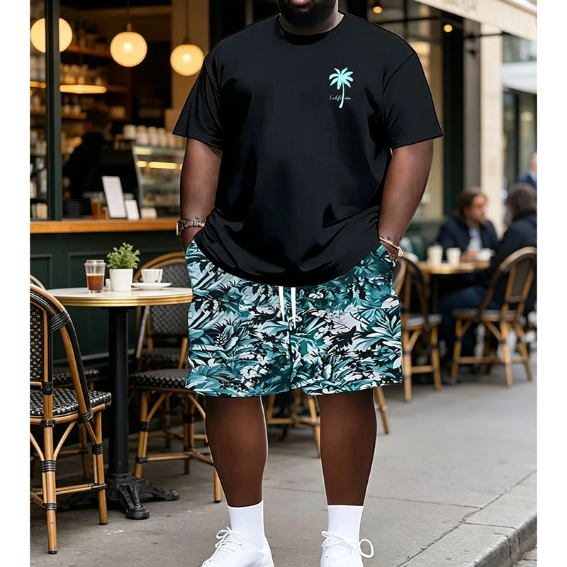 Men's Summer Print Top & Shorts Set