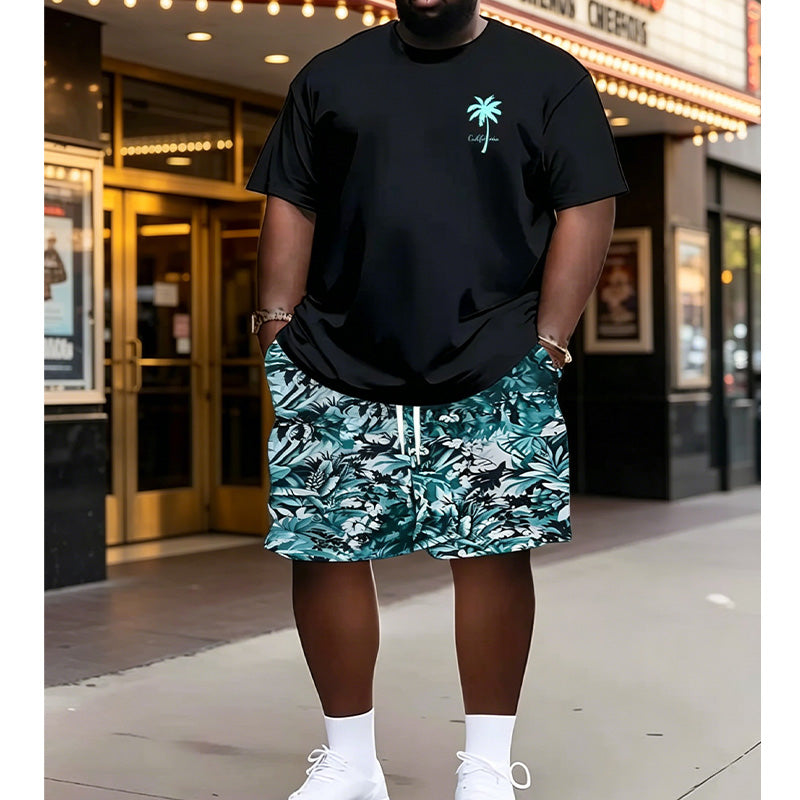 Men's Summer Print Top & Shorts Set