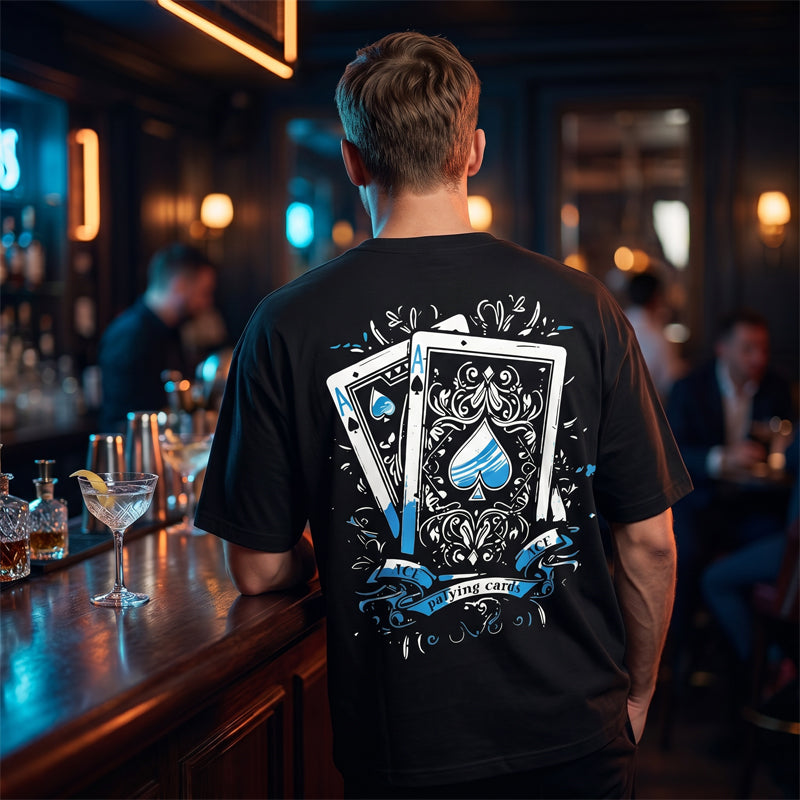 🃏 LIMITED-TIME 50% OFF! ✨ Men's Playing Card Graphic T-Shirt – Cotton, Casual, Statement Tee 🃁