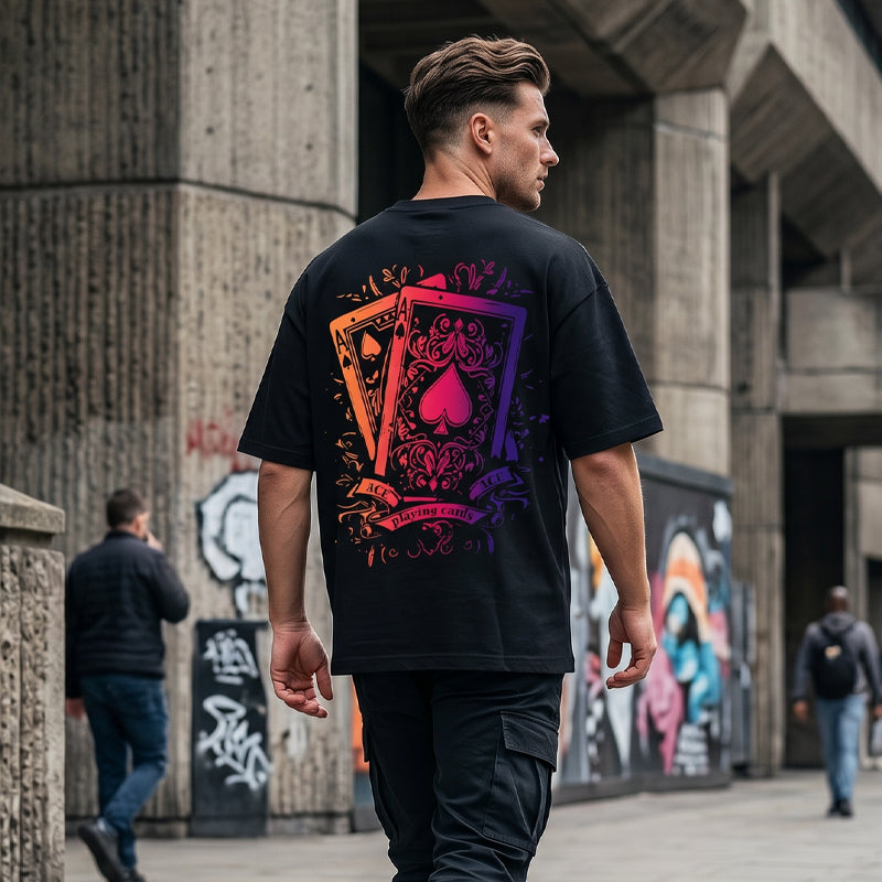🃏 LIMITED-TIME 50% OFF! ✨ Men's Playing Card Graphic T-Shirt – Cotton, Casual, Statement Tee 🃁