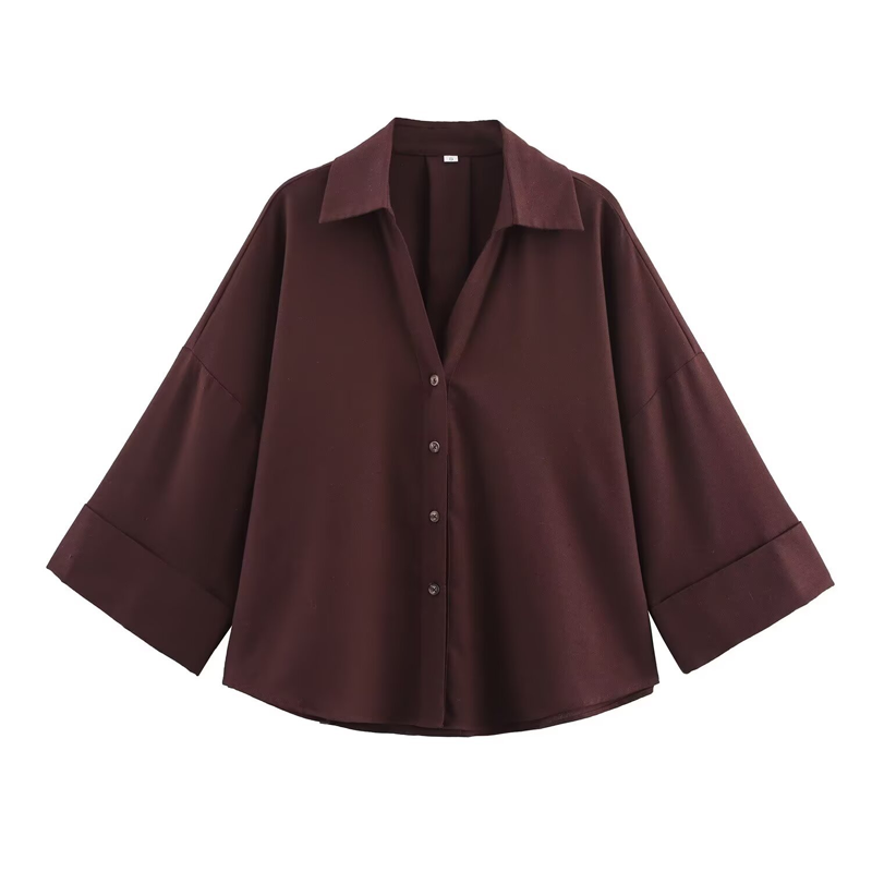 Women's Breathable Wide-Sleeve Casual Shirt