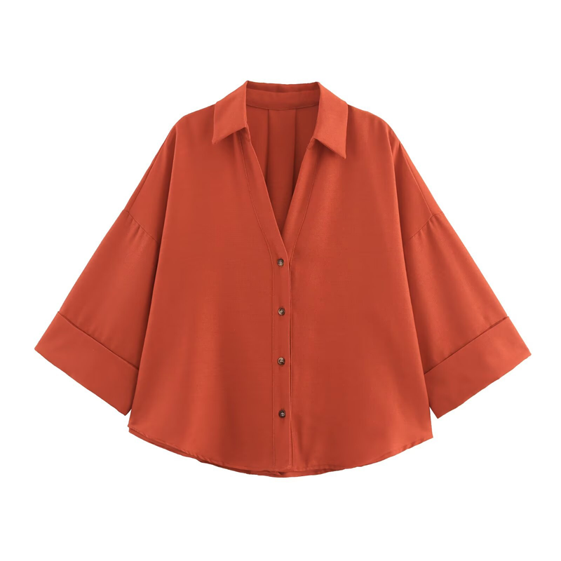 Women's Breathable Wide-Sleeve Casual Shirt