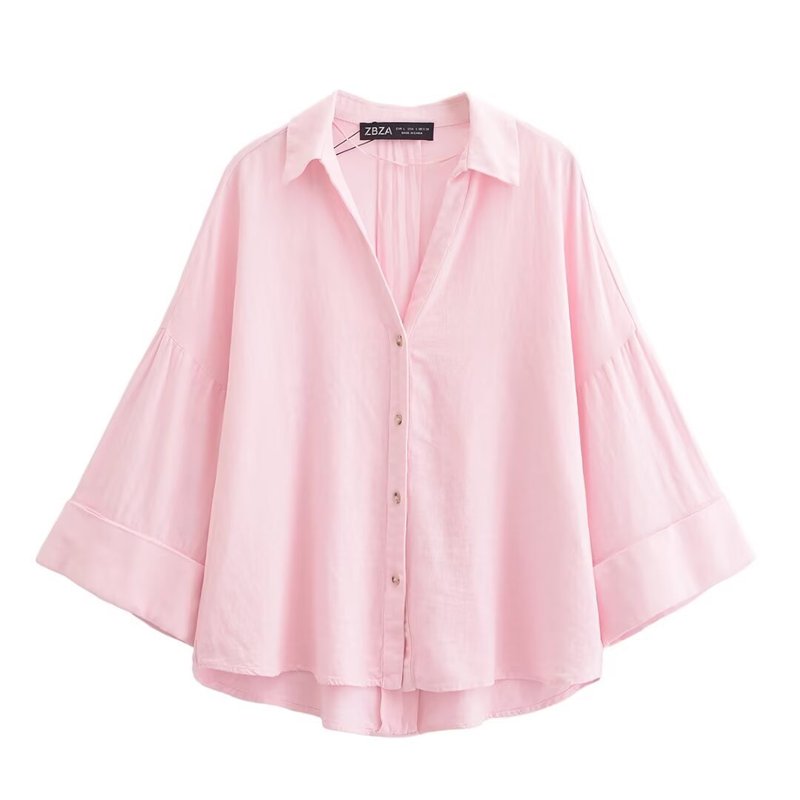 Women's Breathable Wide-Sleeve Casual Shirt