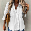 👚 LIMITED-TIME 50% OFF! ✨ Women’s Long Sleeve Shirt – Classic Collar, Loose Fit, Premium Fabric 🍂
