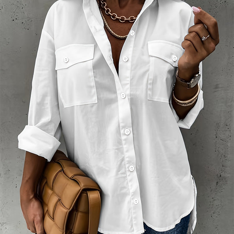 👚 LIMITED-TIME 50% OFF! ✨ Women’s Long Sleeve Shirt – Classic Collar, Loose Fit, Premium Fabric 🍂