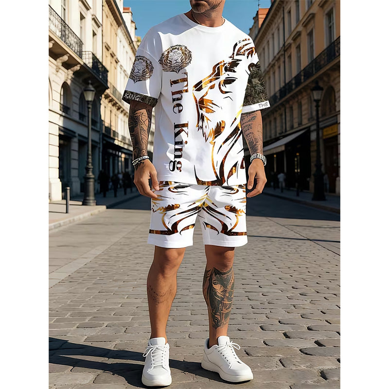 Men's Lion Graphic Set – Bold, Breathable, Urban Cool