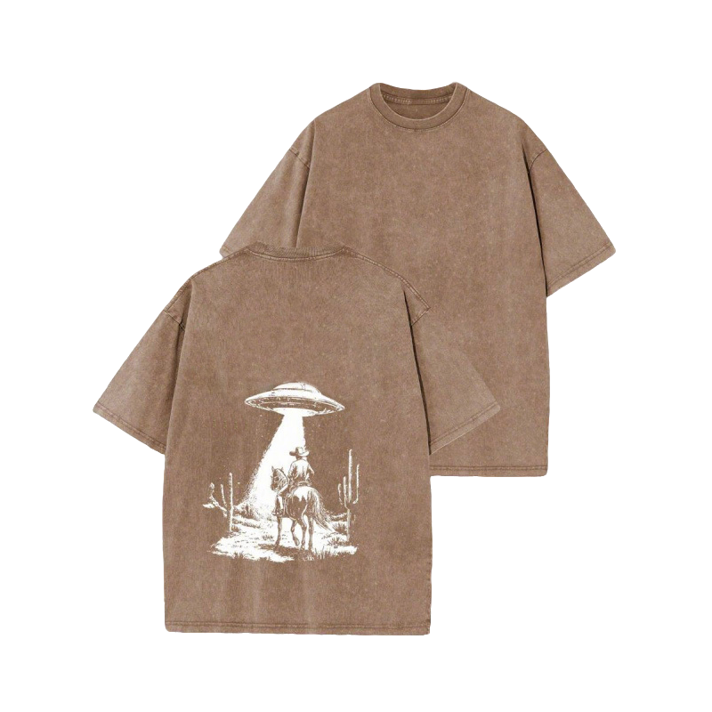 👕 LIMITED-TIME 50% OFF! ✨ Vintage UFO Cowboy Graphic Tee – Retro, Unique, Soft Cotton 🛸