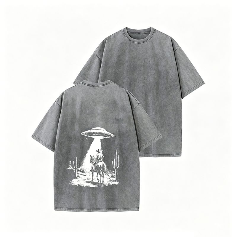 👕 LIMITED-TIME 50% OFF! ✨ Vintage UFO Cowboy Graphic Tee – Retro, Unique, Soft Cotton 🛸