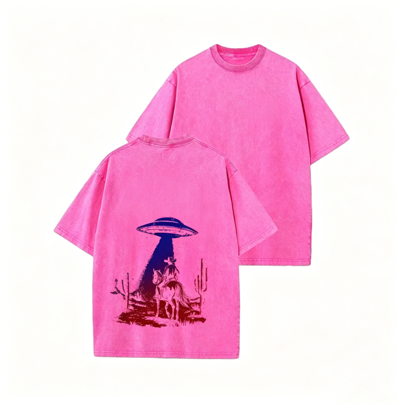 👕 LIMITED-TIME 50% OFF! ✨ Vintage UFO Cowboy Graphic Tee – Retro, Unique, Soft Cotton 🛸