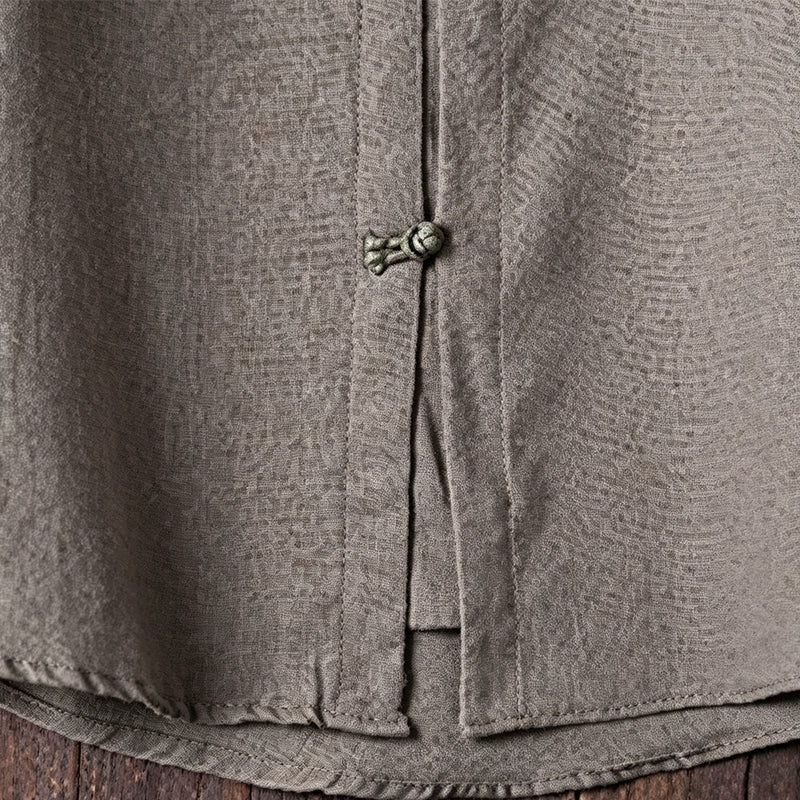 Men's Casual Linen Mandarin Collar Shirt