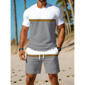 Men's Summer Color-Block Sportswear Set