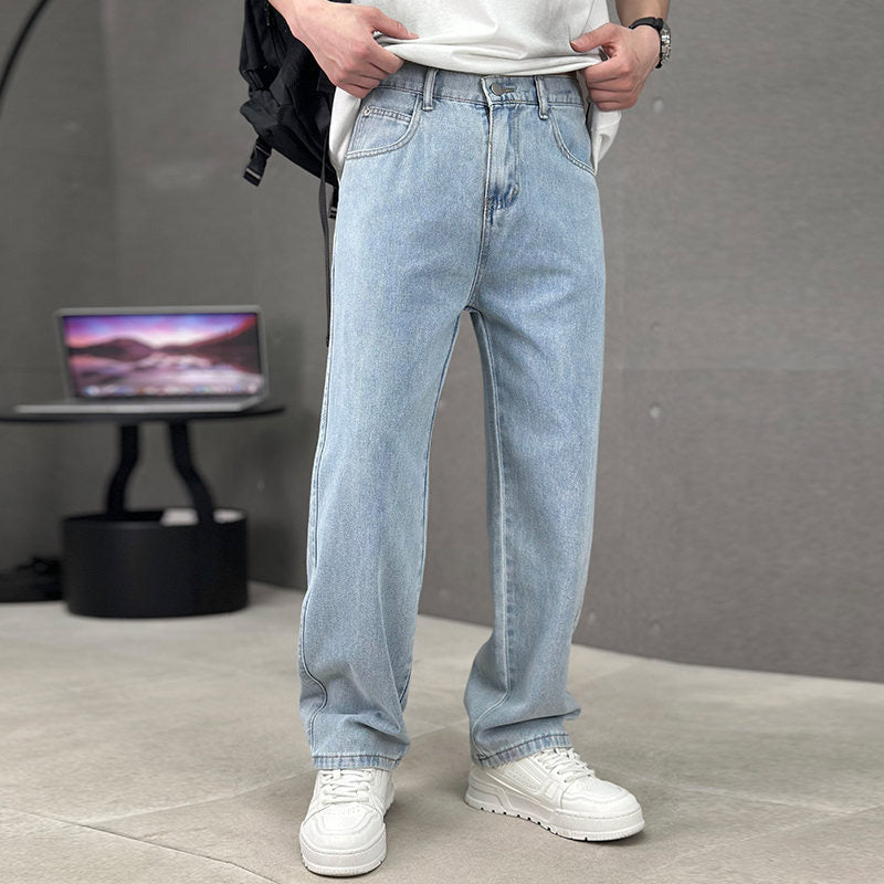 Men's Loose Fit Straight Leg Pants with Classic Pockets