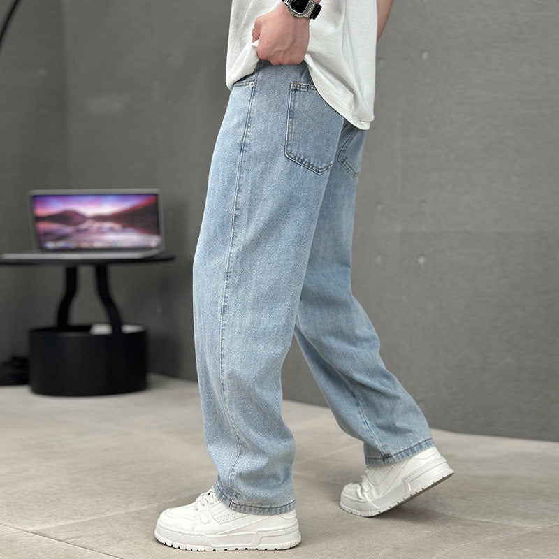 Men's Loose Fit Straight Leg Pants with Classic Pockets