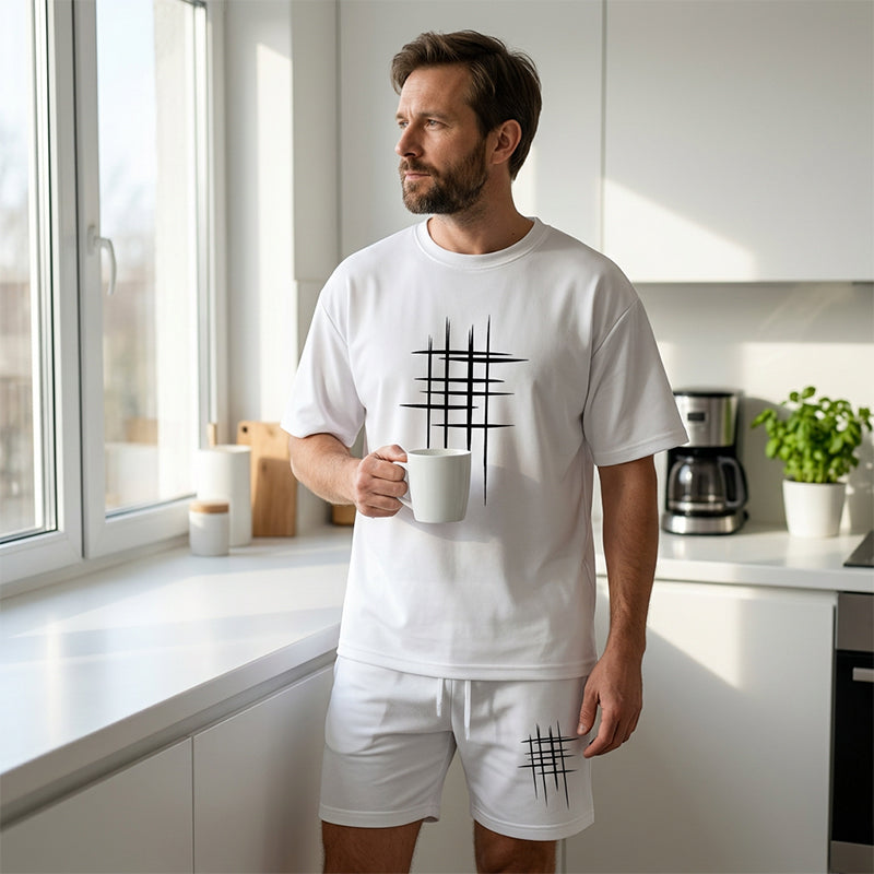 Men's Casual Top & Shorts 2-Piece Set