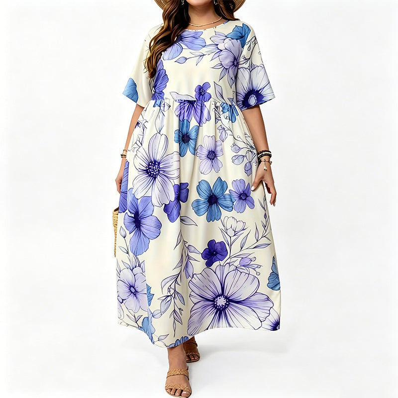 Women's Elegant Round Neck Maxi Dress