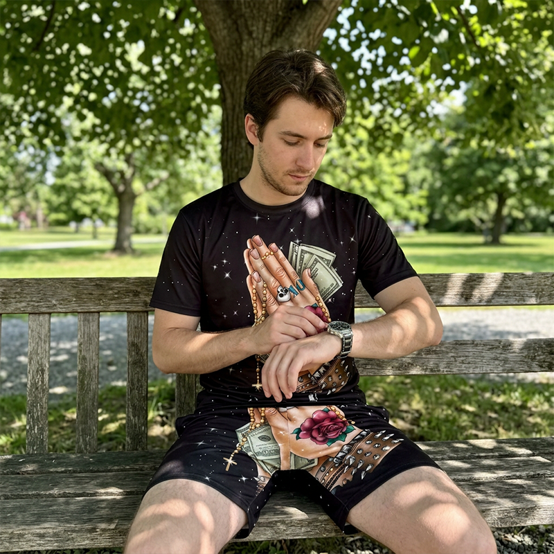 Men's Casual Top & Shorts 2-Piece Set 