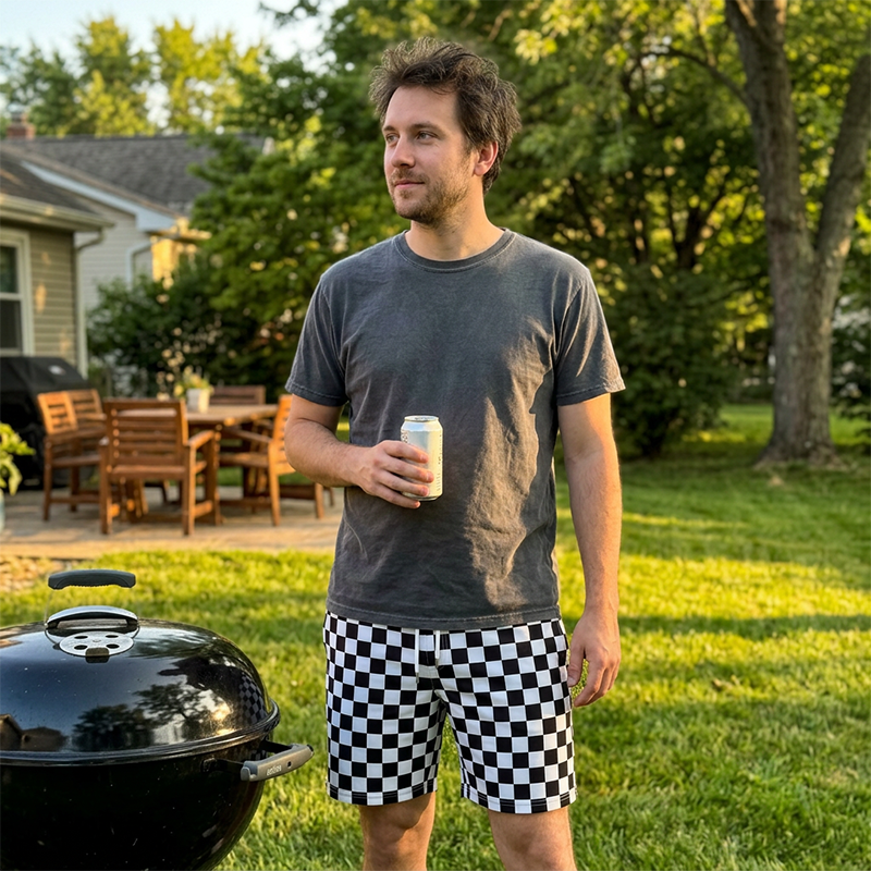 Men's Quick-Dry Plaid Beach Shorts