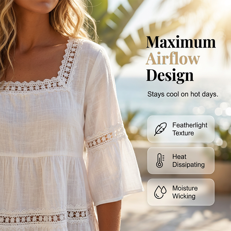 Elegant Square Neck Summer Blouse