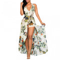 Elegant V-Neck Beach Skort Dress