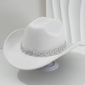 Women's Rhinestone Heart Cowboy Hat Elegant French Jazz Fedora