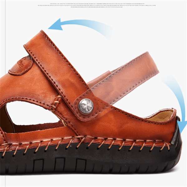 Men's Large Size Breathable Outdoor Soft Leather Sandals（Suitable for Summer）