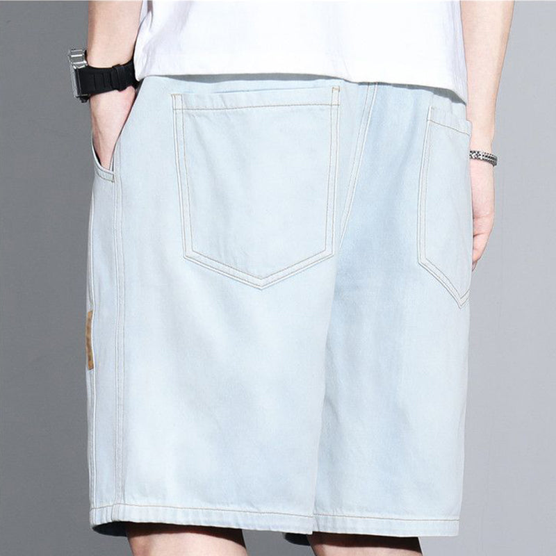 💥 Men's Vintage Denim Casual Shorts – Relaxed Fit, Drawstring Waist, Deep Pockets ✨