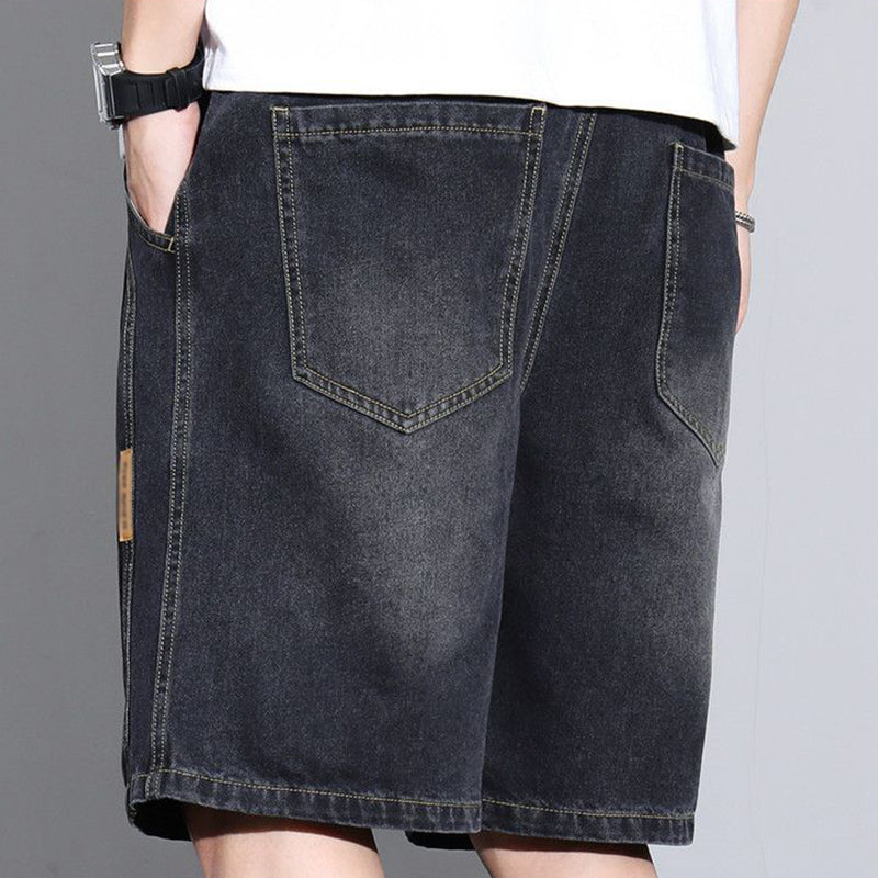 💥 Men's Vintage Denim Casual Shorts – Relaxed Fit, Drawstring Waist, Deep Pockets ✨